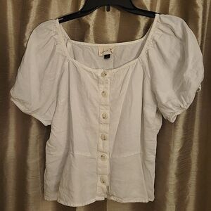 Puff Sleeve Linen Top